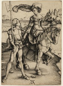 Dame te Paard en Landsknecht door Albrecht Dürer
