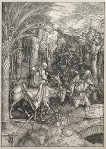 Leven van de Maagd: Vlucht naar Egypte, 1504-1505 door Albrecht Dürer