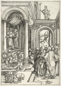 Leven van de Maagd: Presentatie van de jonge Maagd in de Tempel, 1504-1505 door Albrecht Dürer