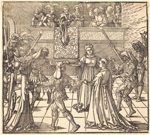Maskerade dans met fakkels door Albrecht Dürer