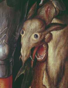 Paumgartner Altaarstuk: detail van de linker vleugel, het hoofd van de draak verslagen door St. George, c.1500 (detail) door Albrecht Dürer