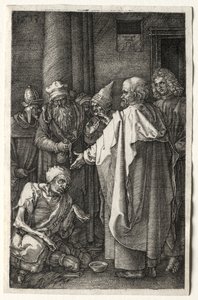 Petrus en Johannes genezen de kreupele bij de poort van de tempel, 1512