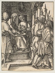 Pilatus Wast Zijn Handen, uit De Kleine Passie, ca. 1509 door Albrecht Dürer