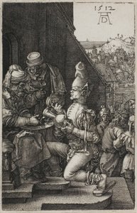 Pilatus wast zijn handen, uit De Gegraveerde Passie door Albrecht Dürer