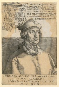 Portret van kardinaal Albrecht van Brandenburg door Albrecht Dürer
