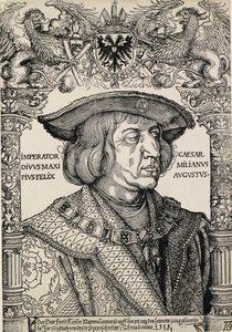 Portret van keizer Maximiliaan I door Albrecht Dürer