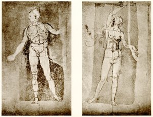 Proportiestudie van Adam en Eva door Albrecht Dürer
