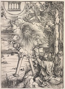 Openbaring van Johannes: Johannes die de Boeken Verslindt door Albrecht Dürer