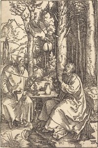 Sint Antonius en Sint Paulus in de Wildernis door Albrecht Dürer