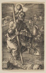 Sint-Christoffel, naar rechts kijkend door Albrecht Dürer