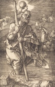 Sint Christoffel naar Rechts Gekeerd, 1521 door Albrecht Dürer