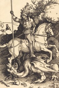 Sint Joris doodt de draak door Albrecht Dürer