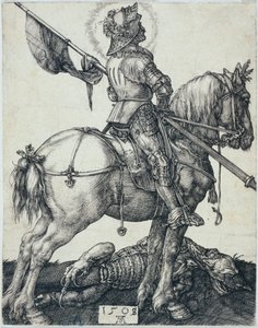 Sint-Joris te paard (Bartsch 54) door Albrecht Dürer