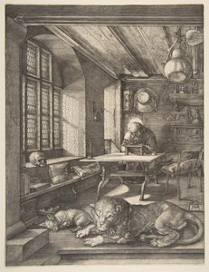 Sint Hiëronymus in zijn studeerkamer, 1514 door Albrecht Dürer