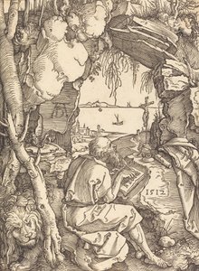Sint-Hieronymus in een grot door Albrecht Dürer