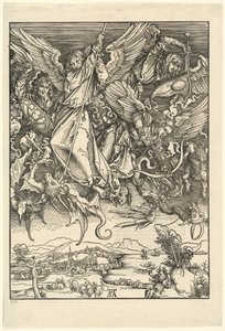 Sint Michaël die de Draak Bestrijdt door Albrecht Dürer