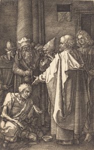 Sint Petrus en Sint Johannes Genezen een Kreupele bij de Poort van de Tempel door Albrecht Dürer