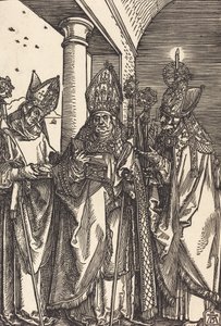Heiligen Nicolaas, Ulrich en Erasmus, c. 1508 door Albrecht Dürer
