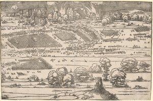 Belegering van een Fort: Linkergedeelte door Albrecht Dürer