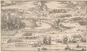Belegering van een fort: rechterdeel door Albrecht Dürer