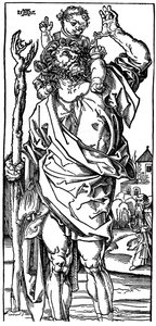 Sint Christoffel die het Kind Jezus Draagt door Albrecht Dürer
