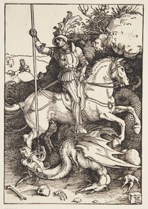 Sint Joris doodt de draak door Albrecht Dürer