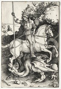 Sint Joris doodt de draak door Albrecht Dürer