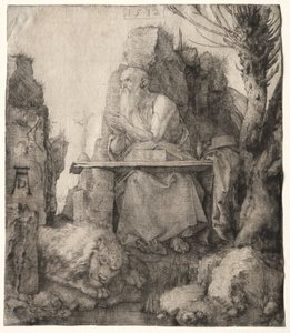 Sint Hiëronymus Zittend Bij een Knotwilg, 1512 door Albrecht Dürer
