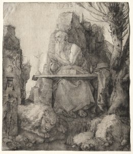 St. Hiëronymus Zittend Bij een Knotwilg door Albrecht Dürer