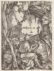 Sint Hiëronymus in de grot door Albrecht Dürer