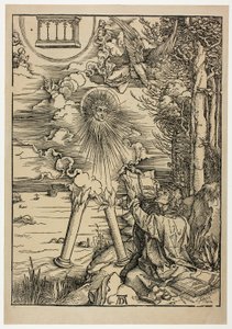 St. Jan die het boek verslindt, uit De Apocalyps door Albrecht Dürer