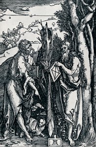 St. Johannes de Doper en St. Onuphrius door Albrecht Dürer
