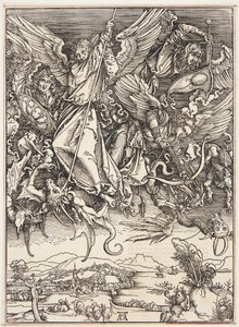 St. Michael Vechten tegen de Draak door Albrecht Dürer