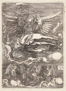 Sudarium uitgespreid door een engel door Albrecht Dürer