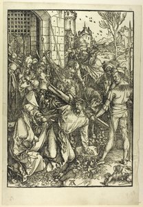 Het dragen van het kruis, uit De Grote Passie door Albrecht Dürer