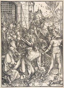 Het dragen van het kruis, uit The Large Passion door Albrecht Dürer