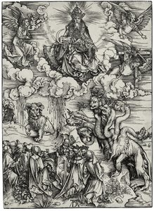 Het beest met twee horens als een lam, ca. 1497 door Albrecht Dürer