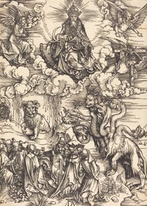 Het beest met twee horens als een lam, waarschijnlijk ca. 1496-1498 door Albrecht Dürer