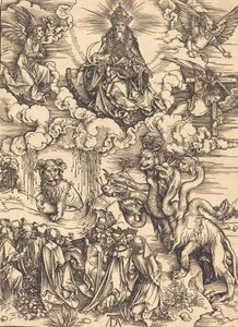 Het beest met twee horens als een lam door Albrecht Dürer