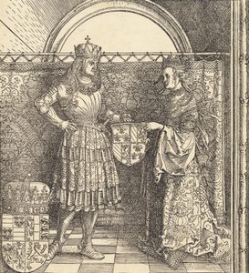 De verloving van Maximiliaan met Maria van Bourgondië door Albrecht Dürer