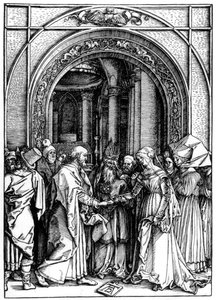 De verloving van de Maagd, uit Het leven van de Maagd, ca.1504