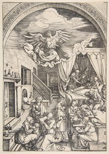 De Geboorte van de Maagd, uit Het Leven van de Maagd door Albrecht Dürer