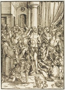 De geseling, uit De Grote Passie door Albrecht Dürer
