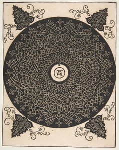 De vierde knoop. Gevlochten rondel met een rond medaillon in het midden, na 1528 door Albrecht Dürer