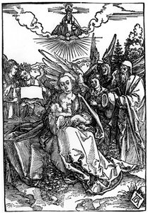 De Heilige Familie met vijf engelen, ca. 1504 door Albrecht Dürer