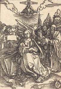 De Heilige Familie met vijf engelen door Albrecht Dürer