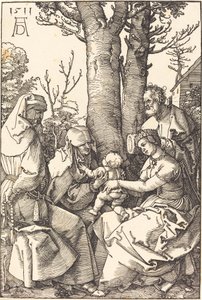 De Heilige Familie met Joachim en Anna onder een Boom door Albrecht Dürer