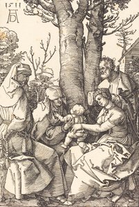 De Heilige Familie met Joachim en Anna onder een Boom, 1511 door Albrecht Dürer