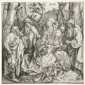 De Heilige Familie met twee muzikale engelen, 1511 door Albrecht Dürer