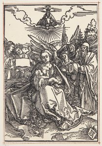 De Heilige Familie met vijf engelen door Albrecht Dürer
